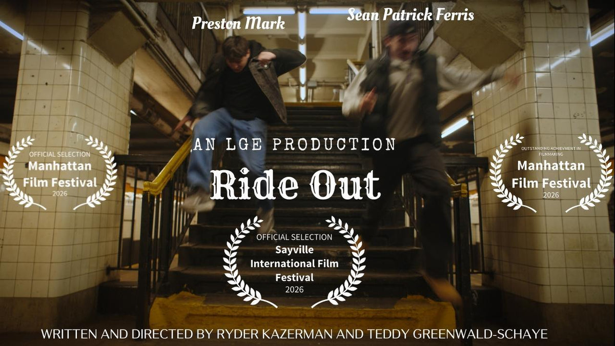 Ride Out festival artwork featuring its Manhattan Film Festival and Sayville International Film Festival laurels.