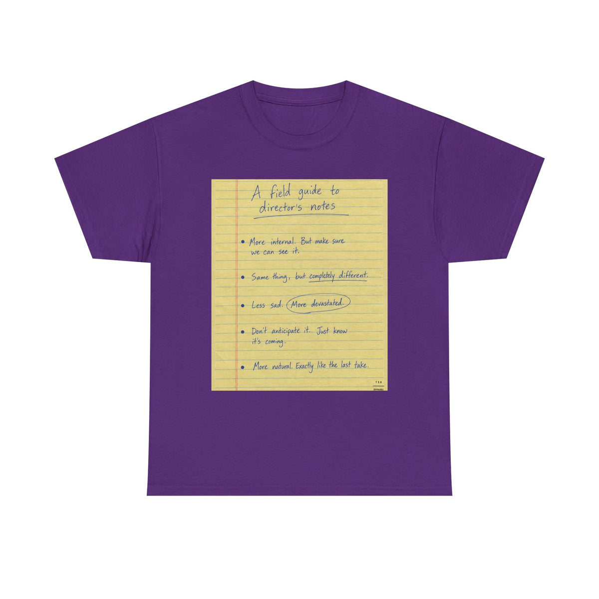 Some notes you might hear a director give ... TEE SHIRT