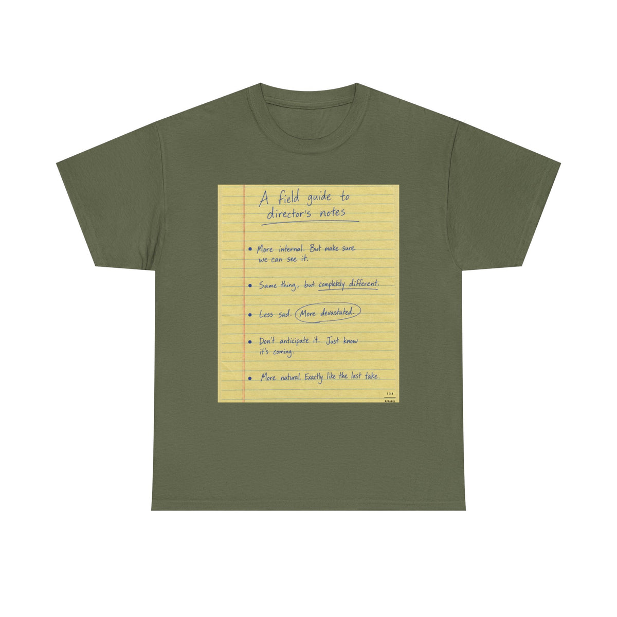 Some notes you might hear a director give ... TEE SHIRT